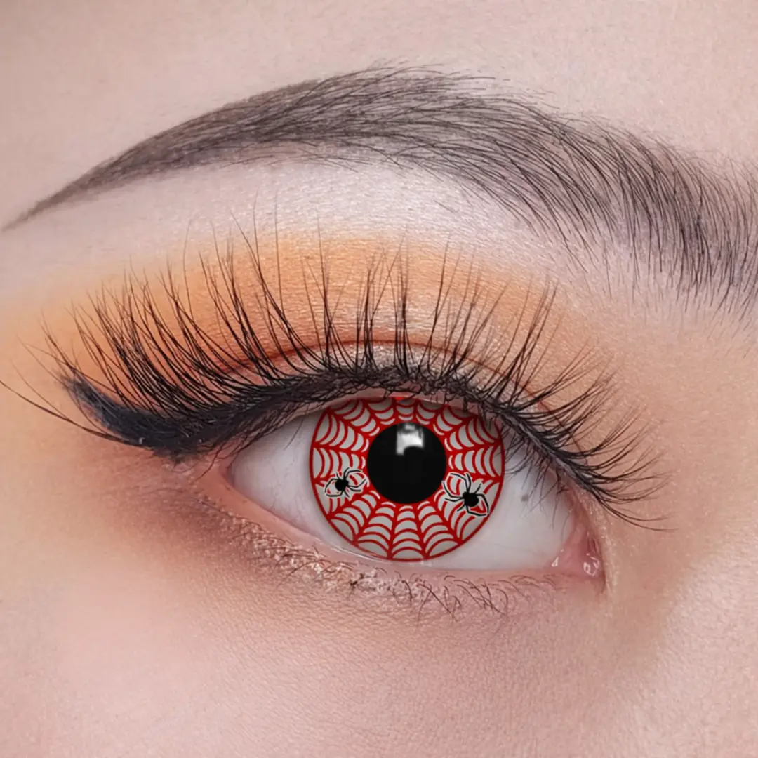 עדשות צבע לפורים Spider Web Red
